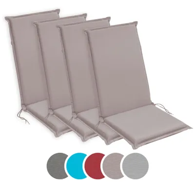 Produktbild von sleepling – 4er Set Hochlehner Auflage, Gartenstuhlauflage, 120 x 50 cm, 6 cm dick, taupe