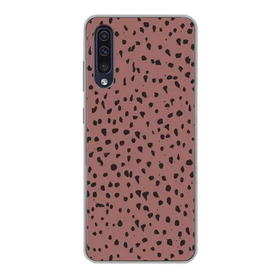 Produktbild von MuchoWow® Handyhülle Schutzhülle Hülle für Samsung Galaxy A30s Polka dots - Muster - Schwarz Silikon Softcase Handy Hülle - Karteninhaber