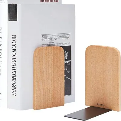 Produktbild von Famanu Bücherstützen Set aus Holz - Stabile und nachhaltige Buchhalter für Zuhause und Büro