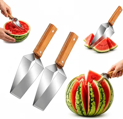 Produktbild von 2 Stück Melonenschneider mit Holzgriff für die Küche