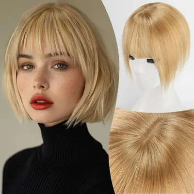 Obrázek produktu pro Clip-in copánky z lidských vlasů, délka 10 palců, s 3 sponami, barva: světle blond (#3)