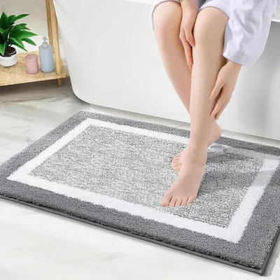 Produktbild von Famanu Badmatte Microfaser Antirutsch - 40 x 60 cm, Grau