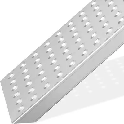 Productafbeelding van Oprijplaat, draagvermogen 400 kg, draagvermogen van gegalvaniseerd staal, 160 x 23,5 x 4 cm, antislip, geperforeerd oppervlak, personenauto, transport, oprijplaat, oprijplaat, 2 stuks
