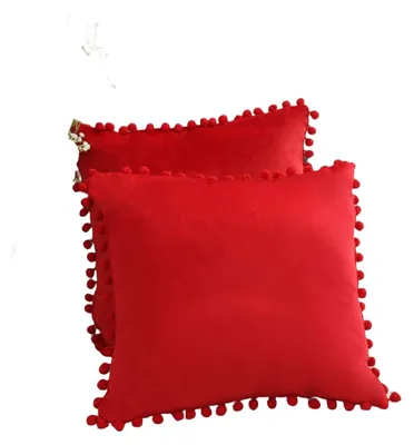 Produktbild von Set aus 2 Kissenbezügen aus Samt mit Spitze