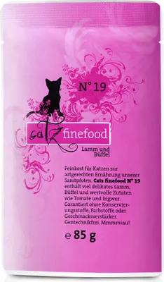 Produktbild von Catz finefood N° 19 - Lamm & Pferd, Adult, Pferd, Lamm, 85 g, Getreidefrei, Ohne Soja, Ohne künstliche Farbstoffe