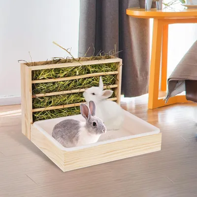 Produktbild von Hooiruif und Futterspender für Kaninchen und kleine Haustiere - 2-in-1