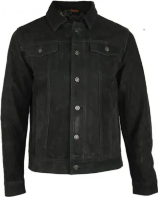 Produktbild von Herren Jeans Jacke Lederjacke Rero Stil Western Nubuk Büffel Leder Classic(2XL)