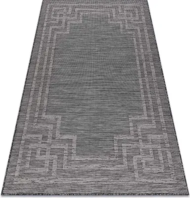 Produktbild von Teppich SISAL PATIO 3071 griechisch Rahmen flach gewebt - schwarz Schwarz 78x150 cm