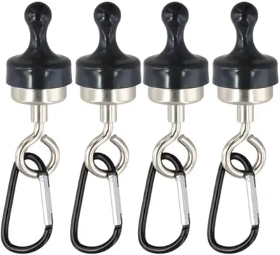Productafbeelding van PromoHome® 4-delige magnetische haken set – Extra sterk – Draagvermogen van 15 kg per haak