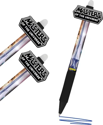 Image de Stylos gel effaçables, encre bleue, pointe de 0,7 mm, lot de 3, pour l'école et le bureau