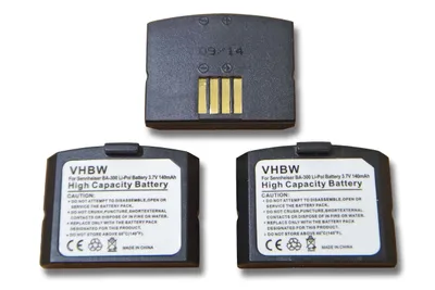 Produktbild von vhbw 3x Akku Ersatz für Sennheiser 500898, 523306, BA-300, BA300, HC-BA300 für Wireless Headset Kopfhörer (140mAh, 3,7V, Li-Polymer)