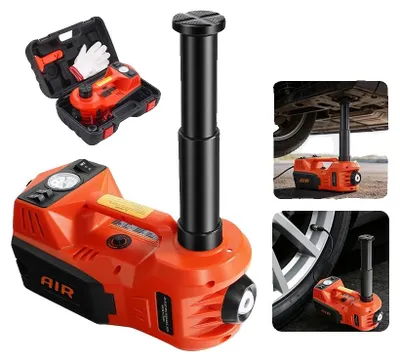 Obrázek produktu pro Elektrický hydraulický zvedák, nosnost 5 tun, napětí 12V DC, zdvihový rozsah 15,5-45 cm, jmenovitý výkon 150W, průtok vzduchu 35 l/min