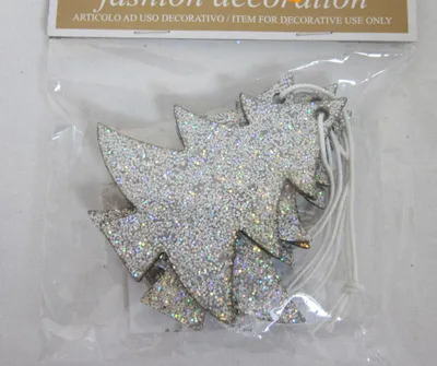Produktbild von Baum- und Strauchschmuck 4-er Set Glitterbaum Silber ca. 6x7x03cm