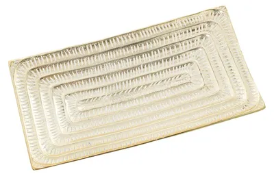 Rechteckiges Tischtablett, Aluminium goldfarben, 45x23x5 cm