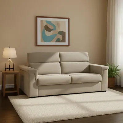Immagine prodotto di Biscossi - Divano Letto 2 Posti, 205x95 cm Grigio Tortora, Sfoderabile  Italy