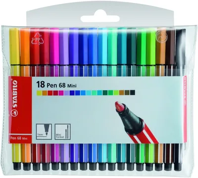 Produktbild von Fasermaler Pen 68 Mini Kunststoffetui mit 18 Stiften Packung mit 10 Stück