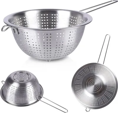 Immagine prodotto di Colino da cucina in acciaio inox con manico, 21 cm
