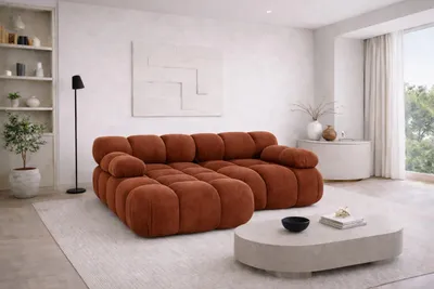 Produktbild von Kaiser Möbel Ecksofa L-form Mini modular, Veloursstoff Salvador, Braun, Links, Selia