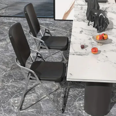 Immagine prodotto di Sedia pieghevole per visitatori - Sedia imbottita in pelle