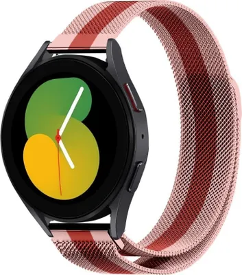 Produktbild von Strap-it Milanese Armband - Kompatibel mit Samsung Galaxy Watch 5 Armband 40mm Edelstahl Armband mit Magnetverschluss - Ersatzarmband - Hochwertiges Material - für Samsung Galaxy Armband Rot