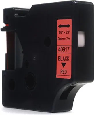 Image de Ruban JetWorld Remplacement Dymo D1 Noir sur Rouge 9mm x 7m LM100 , LM120, LM150, LM160, LM200, LM210, LM210D, LM220, LM260, LM260P, LM260D, LM280, LM300, LM350, LM360D, LM420P, LM500TS (40917) (S0720720)