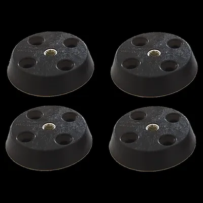 Produktbild von HOOZ 4er Set Montageplatten für Möbelfüße schwarz, gerade - aus Kunststoff mit M8 Metallgewinde