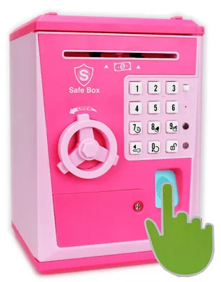 Produktbild von Kindersafe mit Fingerabdruckauthentifizierung, automatischem Geldscheineinzug, Sparschwein, tolles Geschenk für Kinder ab 6 Jahren (rosa)