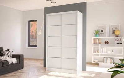 Produktbild von Eleganter Kleiderschrank ARINI 4 – Breite 100 cm, weiß