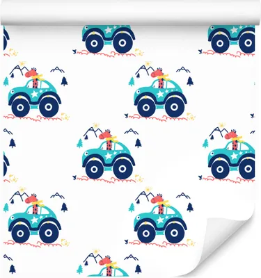 Produktbild von 10m VLIES TAPETE Rolle Kinderzimmer Autos Giraffen Gebirge Sterne XXL