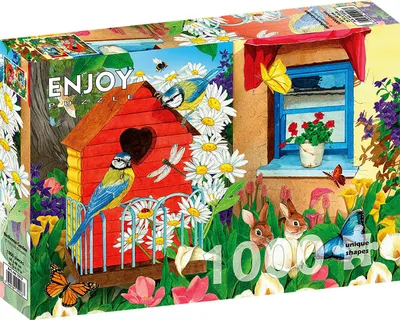 Image de Puzzle 1000 pièces Enjoy – Maison d'oiseaux Jardin