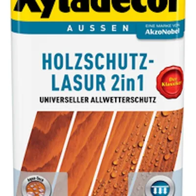 Produktbild von Xyladecor Holzschutzlasur 2in1 Grau 2,5 l lösmittelbasiert Außen Holzschutzmittel