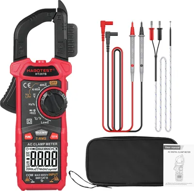 Produktbild von HABOTEST HT207B 4000 Counts Digitales Zangenmessgeraet Multimeter Handheld AC DC Spannung Strom Voltmeter Diodenwiderstand Zangenmessgeraet Hochpraezises multifunktionales Zangenmessgeraet mit digitaler Anzeige