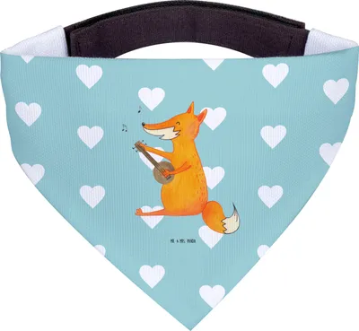 Produktbild von Mr. & Mrs. Panda Tuch Fuchs Gitarre - Türkis Pastell - Geschenk, Musik, Hundebandana, Halstuch Für Hunde, Hund, Optimistisch, Singen, Musiker