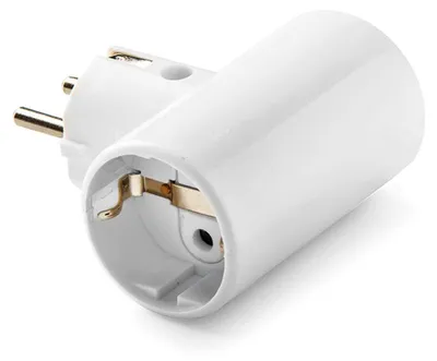 Image de Adaptateur Double 2 Broches + Triphasé, 16 à 250 V, Broches 4,8 Mm, Blanc