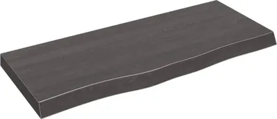 Produktbild von The Living Store Wandregal Dunkelbraun 100x40x(2-6)cm Massivholz Eiche Behandelt