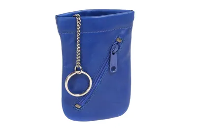 Produktbild von LEAS Schnappschlüsseltasche Schlüsselglocke Echt-Leder, hellblau Special Edition