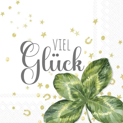 Produktbild von Servietten 25x25 cm - VIEL GLÜCK white