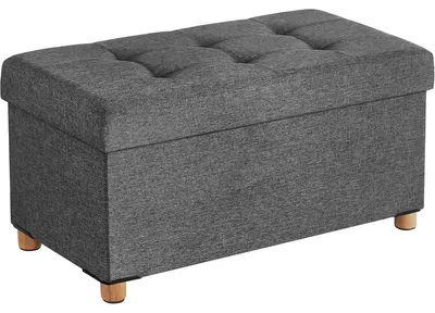 Produktbild von Gepolsterte Aufbewahrungsbank/Pouf in Dunkelgrau