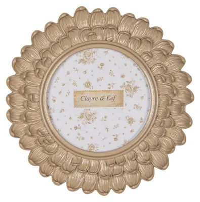 Productafbeelding van Clayre & Eef fotolijst, diameter 10 cm, beige, kunststof