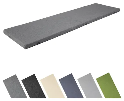 Produktbild von Garronda Bankauflage 1400x4 cm ca. 4 cm dick Sitzkissen Outdoor für Gartenbank und Hollywoodschaukel Polster Auflage für Sitzbank wasserabweisend UV-beständig mit Bändern GD-0220 Graphit