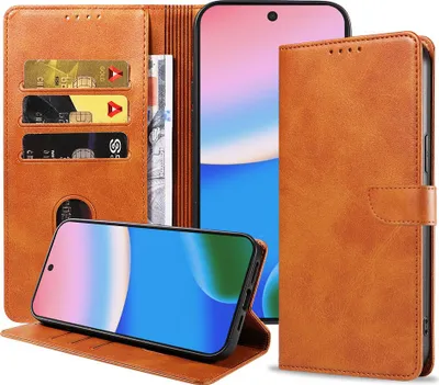 Produktbild von Fit für Google Pixel 10 Handytasche Kunstleder mit magnetischer Lippe und Kartenhalter Buchhülle mit Klappe - Wallet Case mit Kartenfach - Braun - Smartphonica
