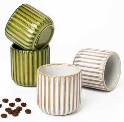 Image de Ensemble de 4 tasses à espresso - 180 ml - Sans anse - Couleurs uniques