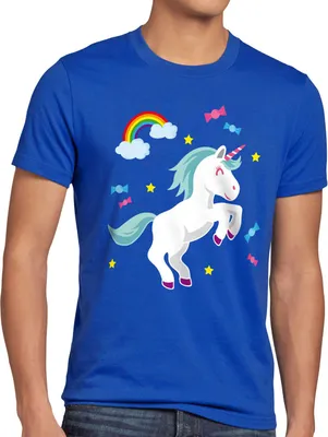 Produktbild von style3 Unicorn Candy Einhorn Herren T-Shirt Regenbogen Süßwaren