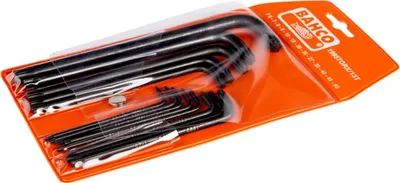 Produktbild von Bahco Langer TX-Winkelschraubendreher-Satz, phosphatiert, T6-T50 - 13-tlg.