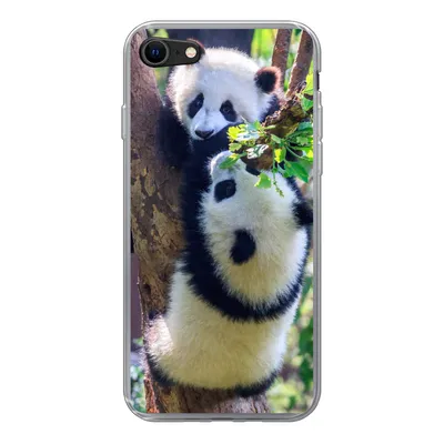 Produktbild von MuchoWow® Handyhülle Schutzhülle Hülle für iPhone 8 Pandas - Baum - Natur Silikon Softcase Handy Hülle - Schutzhaube