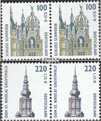 Produktbild von Briefmarken BRD (BR.Deutschland) 2001 Mi 2156wP-2157wP waagerechte Paare (kompl.Ausg.) gestempelt Sehenswürdigkeiten