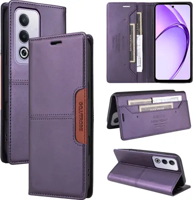 Produktbild von Handyhülle für Oppo A80/Oppo A3 Pro 5G Hülle, Leder Flip Wallet Kartenfach Stand Schutzhülle Lila