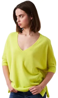 Produktbild von Women's Absolut Cashmere Kate Kaschmir Oversize Pullover gelb 1/2 Ärmel S