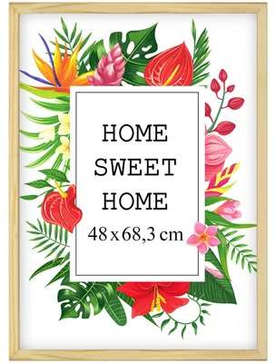 Obrázok produktu pre MG Design, prírodný rám na obrázky, 48 x 68 cm – vyrobený z prírodného dreva s akrylovým sklom, určený na zavesenie aj na postavenie, vhodný na fotografie, plagáty a puzzle