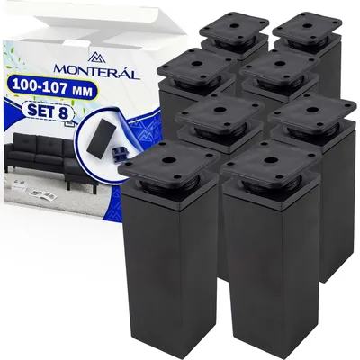 Produktbild von Set mit 8 Möbelbeinen, Höhe 100 mm, Schwarz